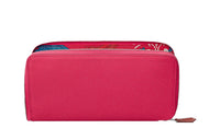 HERMES Silk'In Cow Leather Wallet Women's Bright Pink