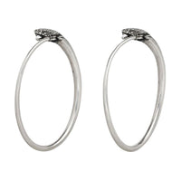 CELINE Brass Earrings Unisex Silver