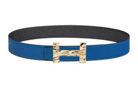 HERMES Leather Belts Men French Blue/Black French Blue/Black