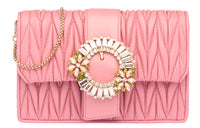 MIU MIU Leather Handbag Shoulder Bags Women's Pink