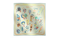 HERMES Silk Scarves Women's Light Green