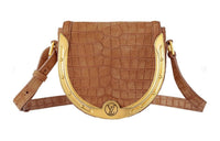 LOUIS VUITTON Crocodile Leather Shoulder Bag Crossbody Bag Men's Brown