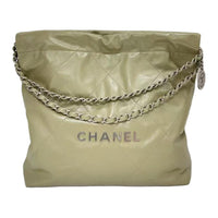 CHANEL Leather Handbag Women's Yellow