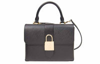 LOUIS VUITTON Locky Cow Leather Lockable Handbag, Shoulder Bag Regular Women's Black