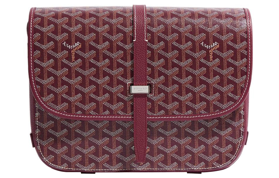 GOYARD Belvédère Canvas With Leather Crossbody Bags Shoulder Bags Unisex Burgundy