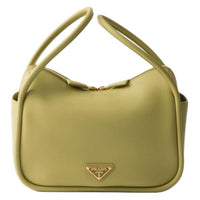 PRADA Leather One Shoulder Handbag Women's Light Grass Green