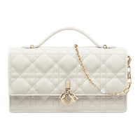 DIOR Lambskin Shoulder Bag Crossbody Bag Handbag Mini Women's Ecru