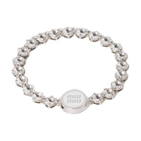 MIU MIU Crystal, Metal, Brass Bracelets Unisex White