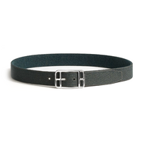 HERMES Solid Color Design Pin Buckle Nylon Leather Belts Men's Gray Width: 3.2CM