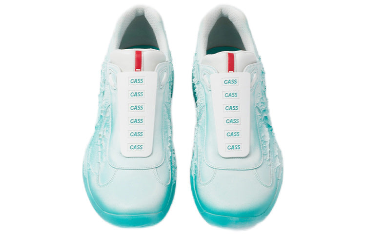 Cass x PRADA Att4ck Wear-Resistant Low-Top Athletic Shoes Unisex Turquoise