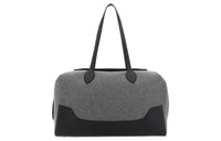 Loro Piana Genuine Leather With Fabric One Shoulder Handbags Women's Gray/Black