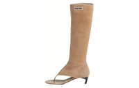 MIU MIU Knee-high Boots 4.5cm Women's Beige