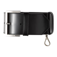 PRADA Leather Wristbands Women's Black