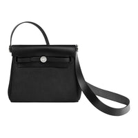 HERMES Canvas With Leather Crossbody Bag Shoulder Bag Mini Women's Black