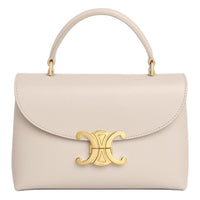 CELINE Cow Leather Shoulder Bag, Crossbody Bag, Handbag Women's Light Beige