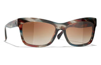 CHANEL Plate Frame Irregular Shape Sunglasses Women's Tortoiseshell