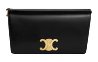CELINE Shiny Cow Leather Envelope Bag, Handbag, Shoulder Bag Women's Black Gold