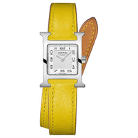 HERMES Wrist Watch Quartz Movement Leather Watch Bands 21mm White Dial Women's Watch