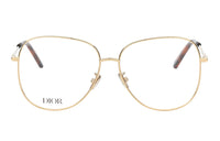 DIOR Stainless Steel Irregular Shape Eyeglass Frames Women's Gold