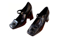 LOUIS VUITTON Shake Chunky Heel High Heels Women's Black