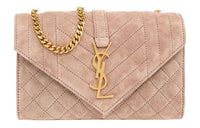 SAINT LAURENT Calfskin Portable Crossbody Bag Shoulder Bag Medium Size Women's Rose