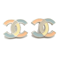 CHANEL Pre-Owned 1986-1988 Colour-block CC Stud Earrings