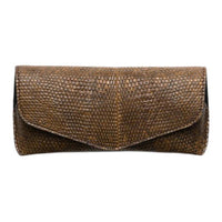 PRADA Lizard Skin Eyeglass Pouch Medium Size Men's Brown