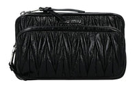 MIU MIU Cow Leather Crossbody Bag Shoulder Bag Unisex Black