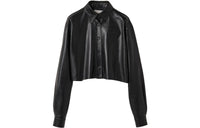 MIU MIU Leather Jacket Women's Black