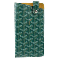 GOYARD Montmartre Canvas With Leather Cell Phone Pouch Large Size Unisex Green