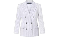 LOUIS VUITTON Nautical Double-Breasted Pinstripe Blazer Business Suits Coats Women's White