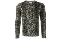SAINT LAURENT Intarsia Leopard Knitted Jumper