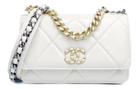 CHANEL 19BagWOC Lambskin Portable Crossbody Bag, Shoulder Bag Women's White