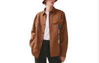 HERMES Denim Jacket Men's Red Brown