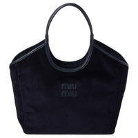 MIU MIU Fabric Tote Bag Shopping Bag Handbag Women's Marine