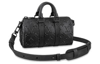 LOUIS VUITTON Keepall Cow Leather Crossbody Bags Shoulder Bags Mini Men's Black