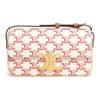 CELINE Cow Leather Shoulder Bag Handbag Shoulder Bag Women's Red