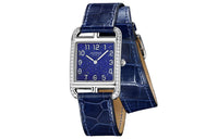 HERMES Cape Cod Collection Wrist Watch Quartz Movement Crocodile Leather Strap Blue Dial Women's W043754WW00