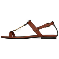 SAINT LAURENT Strap Sandals 0.5cm Women's Brown