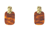 SAINT LAURENT Tortoiseshell-plaque Clip-on Earrings
