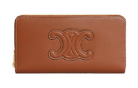 CELINE Smooth Calf Leather Wallet Large Size Women's Brown