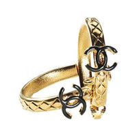 CHANEL Metal Earrings Women's Gold