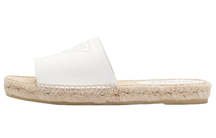 PRADA Abrasion Resistant Slide Slippers Women's White