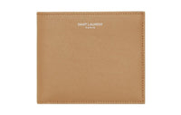 SAINT LAURENT Calfskin Wallet Women's Light Brown