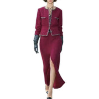 CHANEL Jackets Coats Women's Red