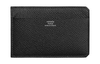 HERMES City Epsom Calfskin Card Holder Unisex 89 Noir Black