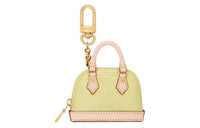 LOUIS VUITTON Micro Alma Patent Leather Keychain Handbag Pendant Bag Accessory Unisex Yellow