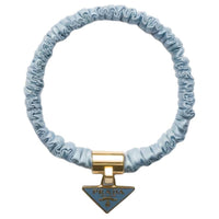 PRADA Fabric, Enamel Coating, Metal Hair Tie Women's Black/Blue
