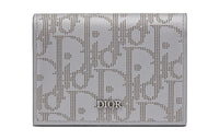 DIOR Leather Card Holder Coin Purse Men's Silver
