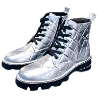 CHANEL Crew Martin Boot Women's Silver